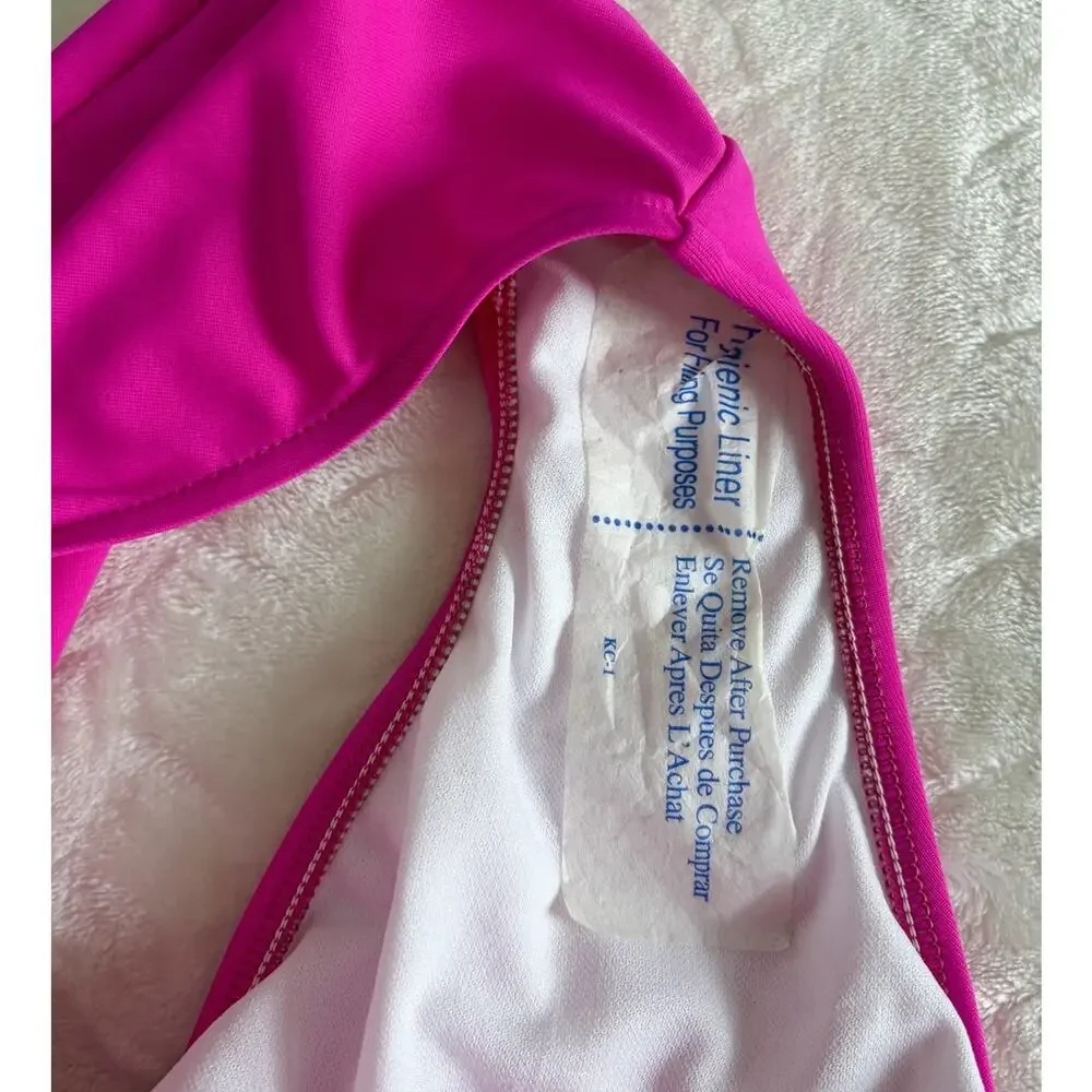 NWOT Polo Ralph Lauren Women's Size L Martinique One-Piece Swimsuit Hot Pink